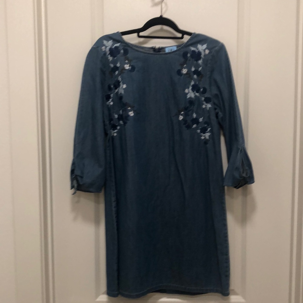 CeCe Denim Dress Embroidered